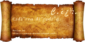 Czérna Árpád névjegykártya